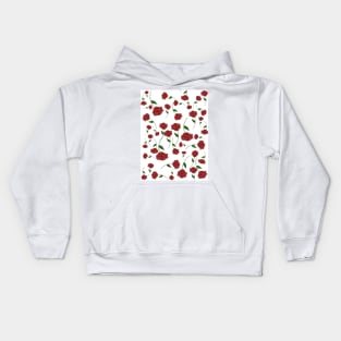 Red roses fun pattern Kids Hoodie